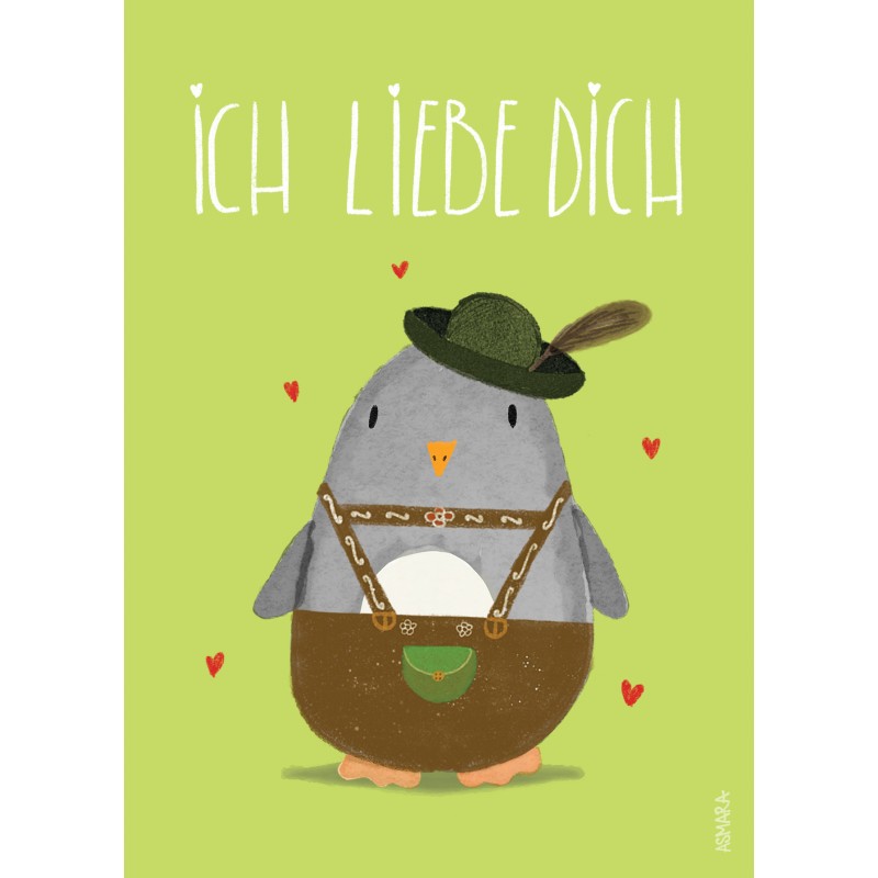 Postkarte - Pinguin Deutschland