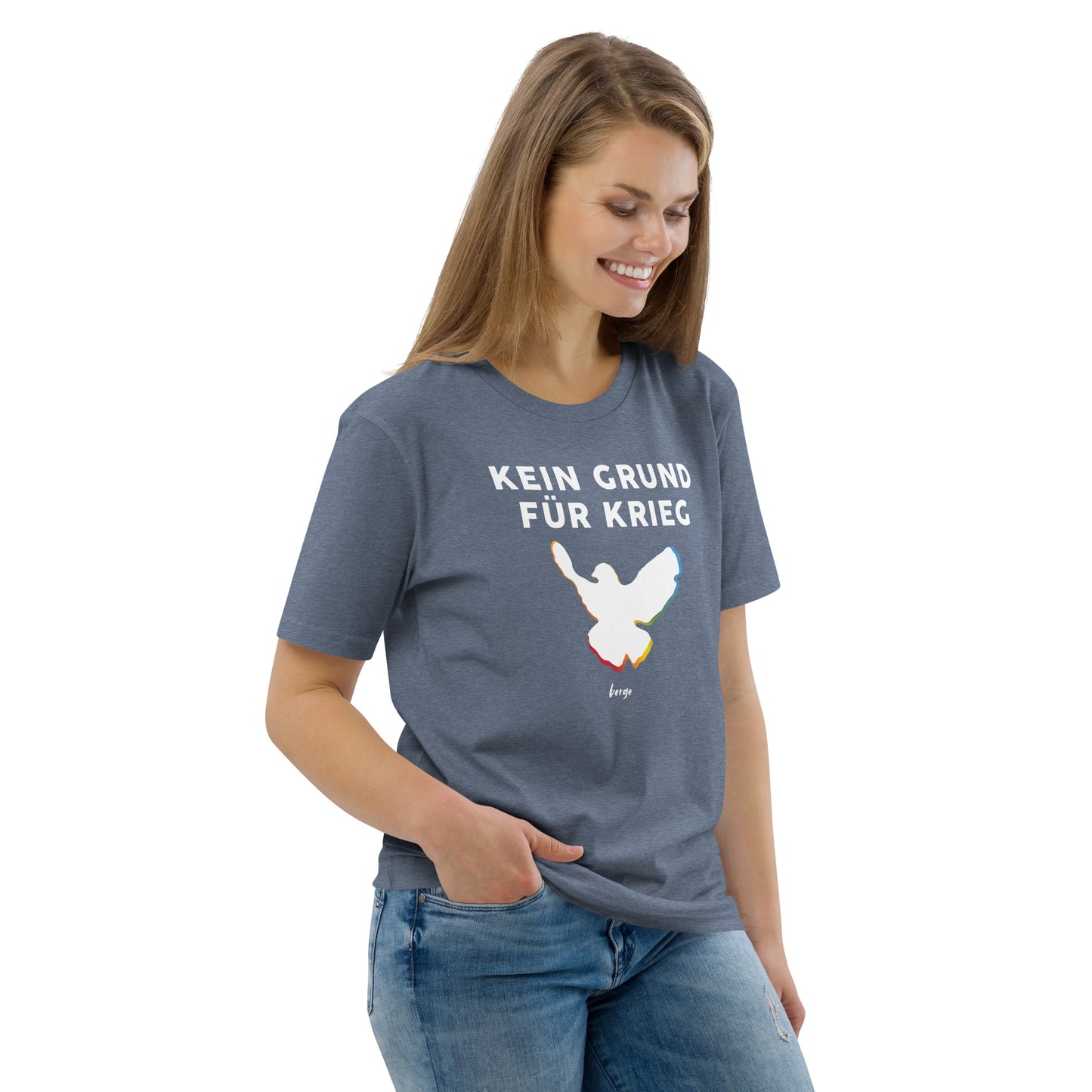T-Shirt "Kein Grund für Krieg" Diverse Farben Unisex-Bio-Baumwoll-T-Shirt